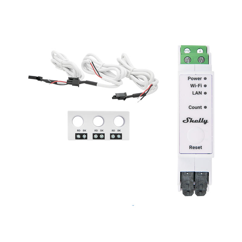 Shelly Pro 3EM energy meter with three-phase current transformer