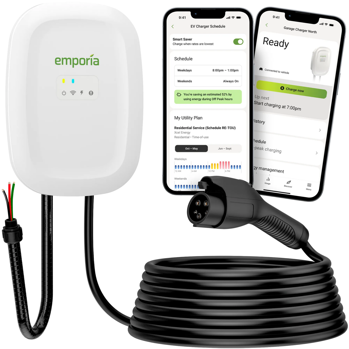 Emporia Classic Level 2 home EV charger with J1772 cable