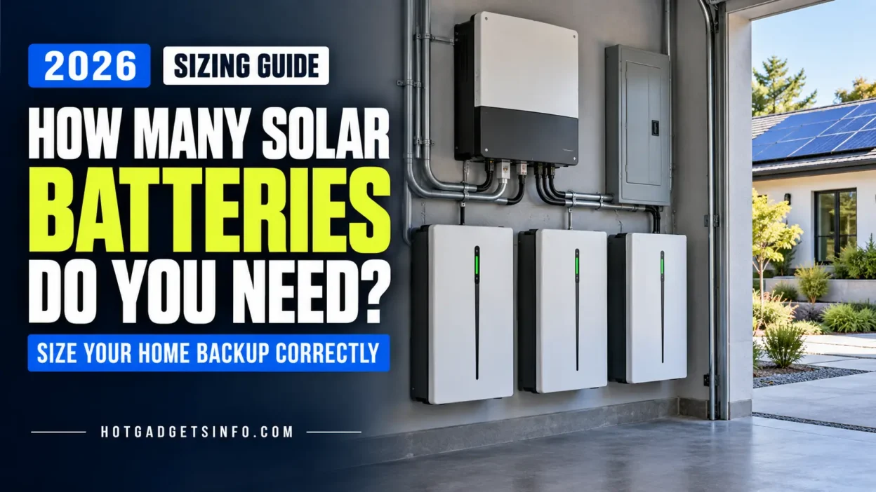 Three installed solar batteries for sizing a home backup system