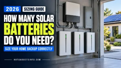 Three installed solar batteries for sizing a home backup system