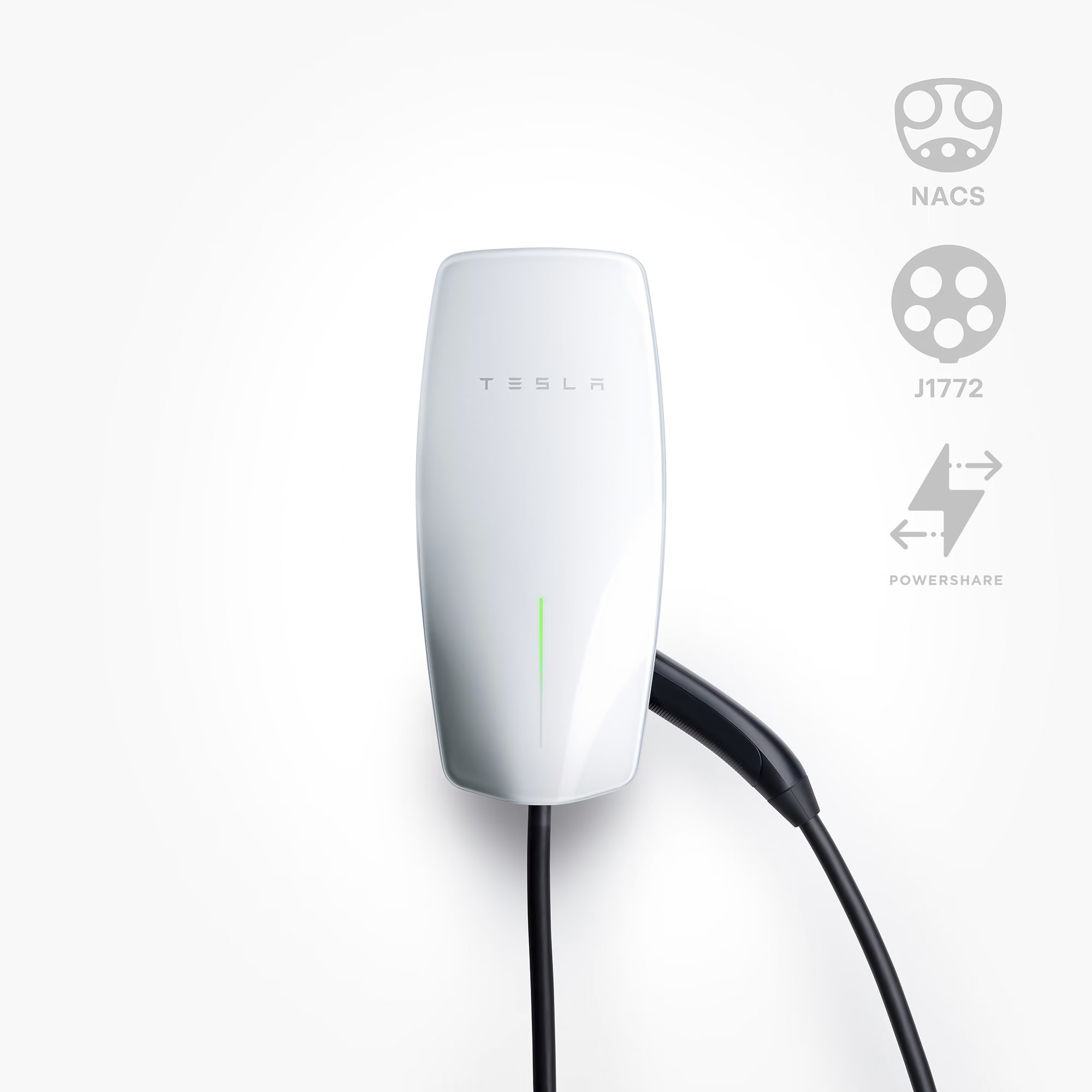 Tesla Universal Wall Connector for NACS and J1772 electric vehicles